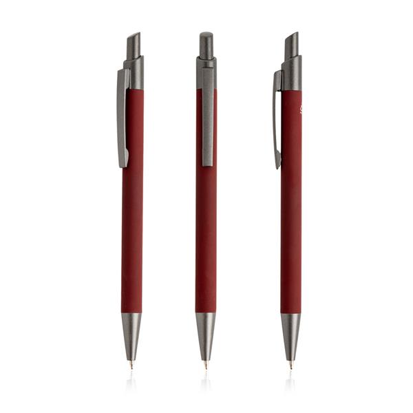 Długopis Soft Touch z recyklingowanego aluminium / Peralu P093245P dark red