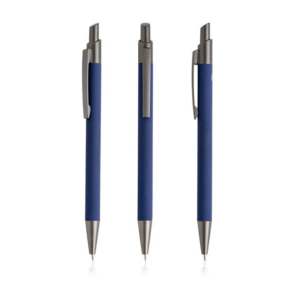 Długopis Soft Touch z recyklingowanego aluminium / Peralu P093245P granatowy