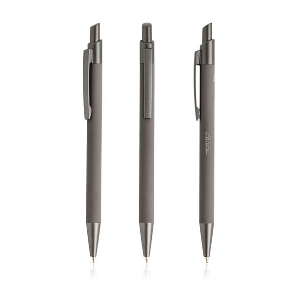 Długopis Soft Touch z recyklingowanego aluminium / Peralu P093245P ciemnoszary