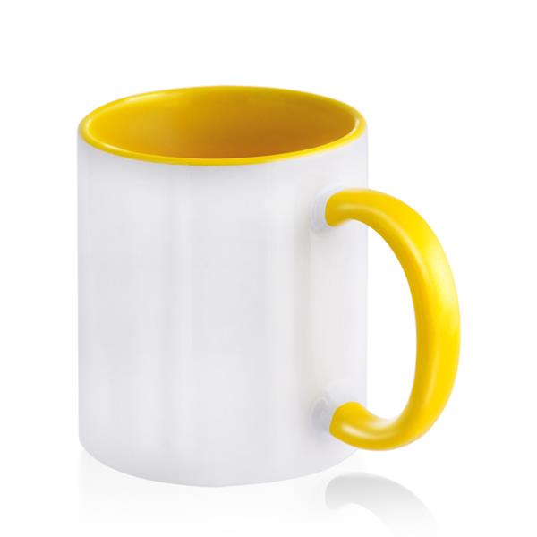 2-kolorowy kubek ceramiczny pod sublimację, 325 ml / Popmug P090155P żółty