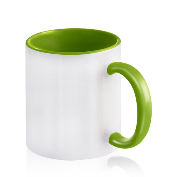 2-kolorowy kubek ceramiczny pod sublimację, 325 ml / Popmug P090155P jasnozielony