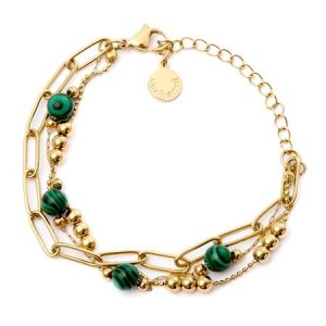 Bransoletka Andrea Gold/ Green P092827P PM-CJB450T