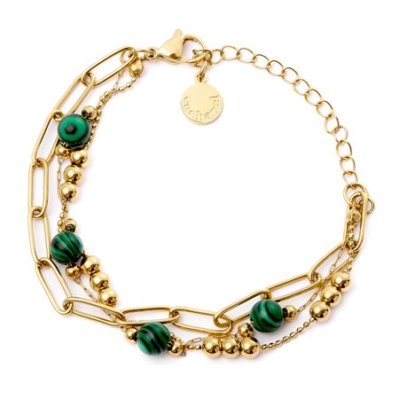 Bransoletka Andrea Gold/ Green P092827P PM-CJB450T