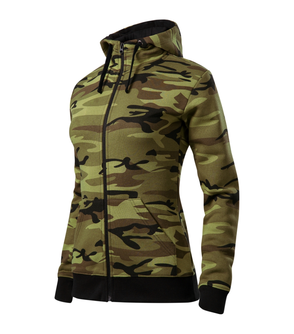 Bluza damska Camo Zipper P031666F camouflage green