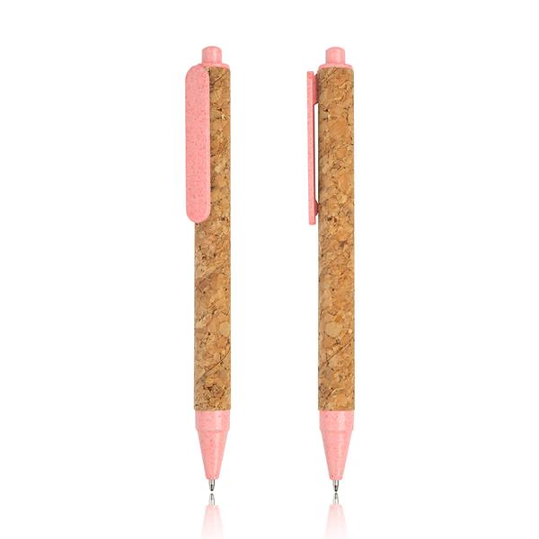 Długopis z korka i włókien pszenicy / Coreat P090603P różowy