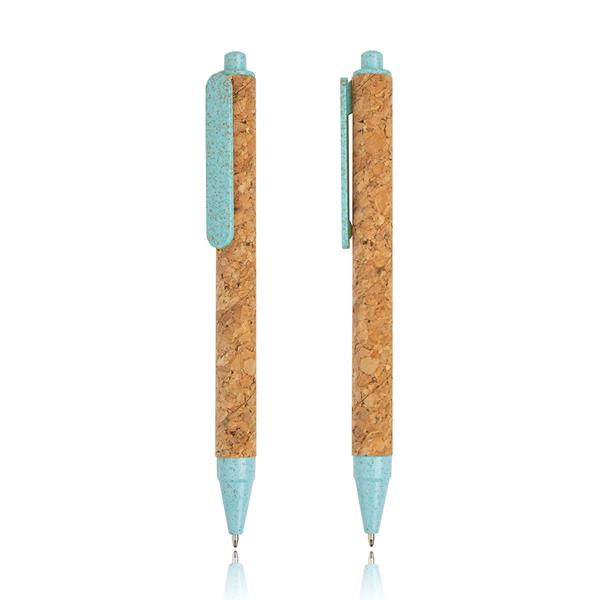 Długopis z korka i włókien pszenicy / Coreat P090603P sky blue