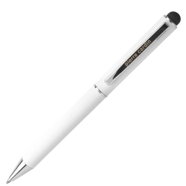 Długopis metalowy touch pen, soft touch CLAUDIE Pierre Cardin P088914G biały