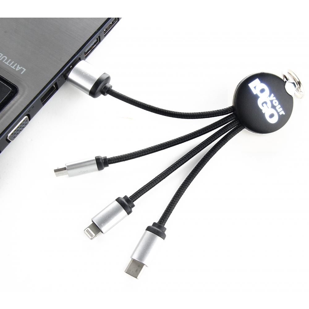 Kabel do ładowania 3w1 z podświetlanym logo P086372K MC-EG041903