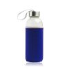 Butelka szklana 460 ml, metalowa nakrętka, neoprenowy pokrowiec / Neobottle P090652P royal blue