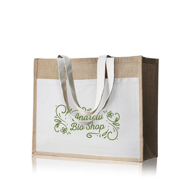 Torba z juty z kieszenią z bawełny 100% / SunSet P090942P