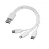 Kabel USB 3w1 micro USB + USB typ C + Lightning P088368G biały