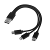 Kabel USB 3w1 micro USB + USB typ C + Lightning P088368G czarny