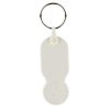 Plastikowy brelok z żetonem 1 € / Key01 P090265P biały