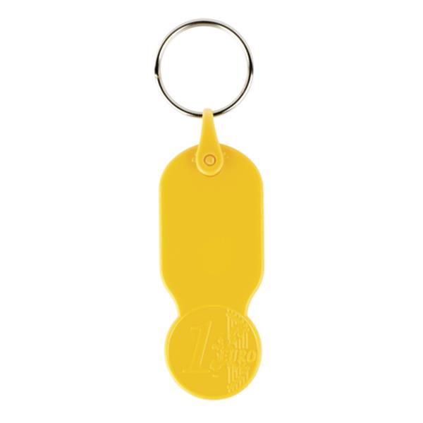 Plastikowy brelok z żetonem 1 € / Key01 P090265P żółty