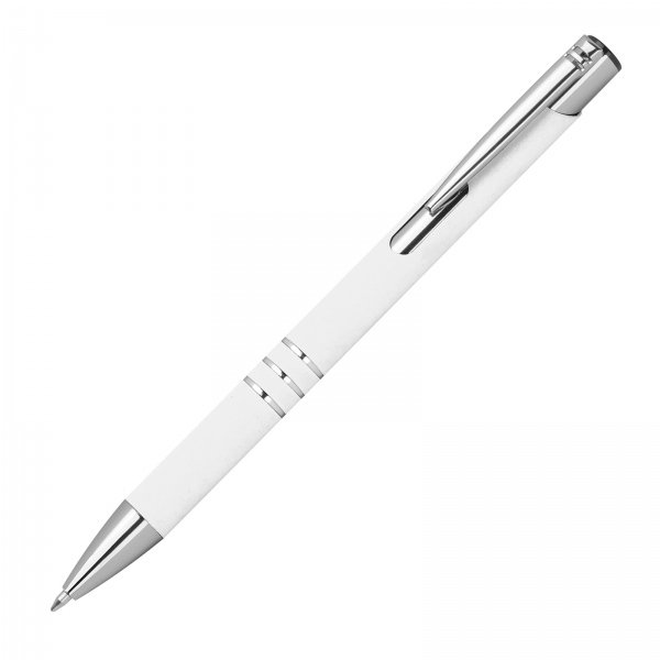 Długopis aluminiowy półżelowy soft touch P087285K biały