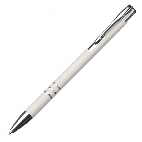 Długopis metalowy soft touch NEW JERSEY P087913G biały
