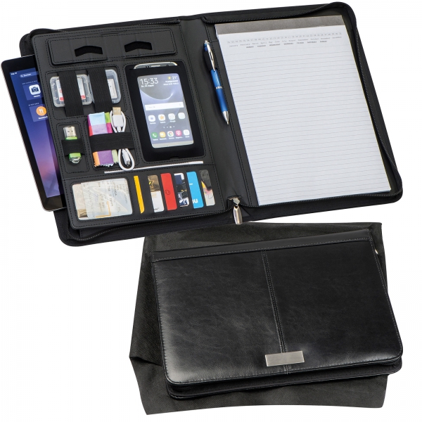 Folder A4 z notatnikiem w linie i kieszenią na tablet GASPARE P085895K MC-2063003