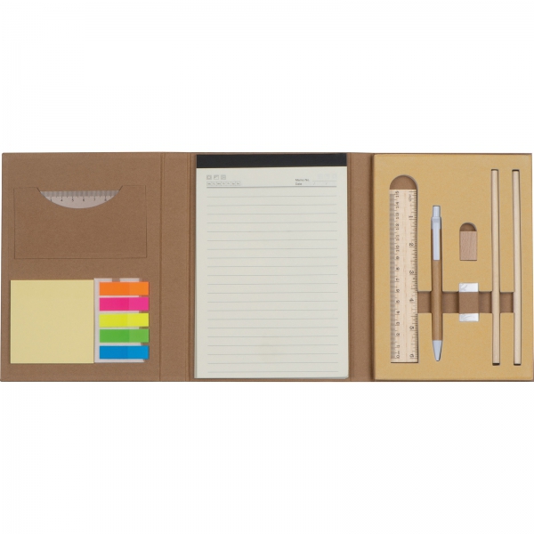 Folder z notatnikiem w linie i przyborami do pisania P086394K