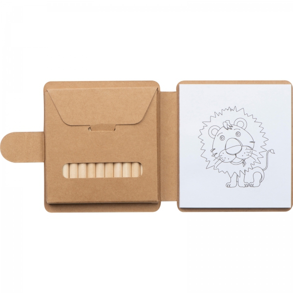 Kolorowanka z kredkami drewnianymi 12 kolorów P085321K