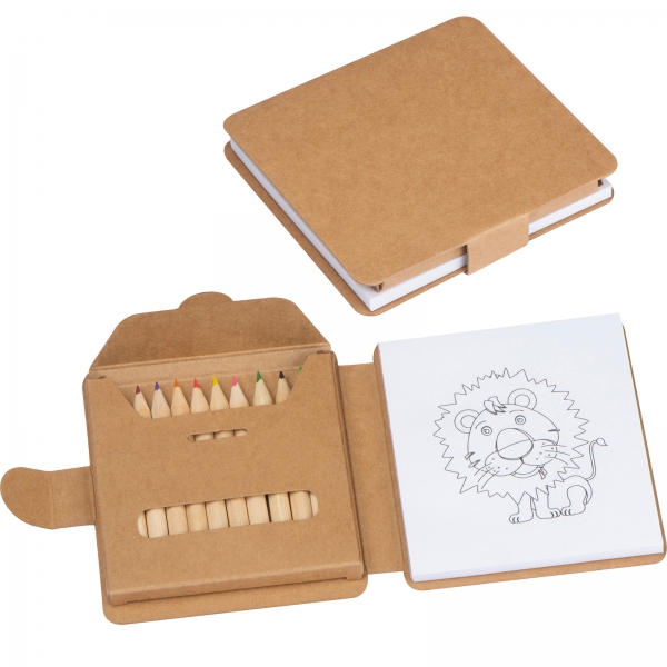 Kolorowanka z kredkami drewnianymi 12 kolorów RUFIN P085321K MC-2359013