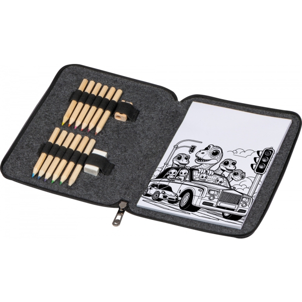 Kolorowanka z kredkami drewnianymi 12 kolorów FRITZ P087354K MC-2437877