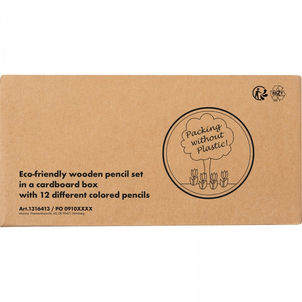 Kredki drewniane 12 kolorów P087037K