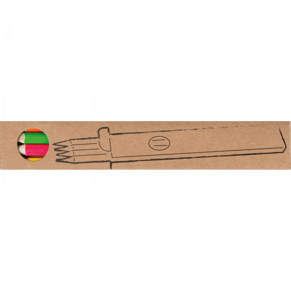 Kredki drewniane 4 kolory neonowe P087116K