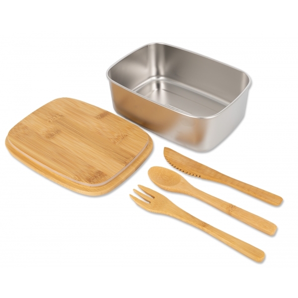 Lunch box ze sztućcami 1000 ml DIEST P089138G EG-231313