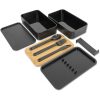 Lunch box 2x600 ml ze sztućcami PESCARA P089321G czarny
