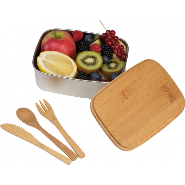 Lunch box ze sztućcami 1000 ml DIEST P089138G