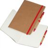 Notatnik A5 z czystymi stronami i długopisem P087152K czerwony