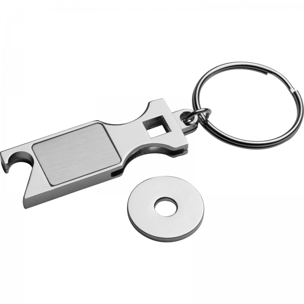 Brelok metalowy otwieracz do butelek z żetonem P085727K
