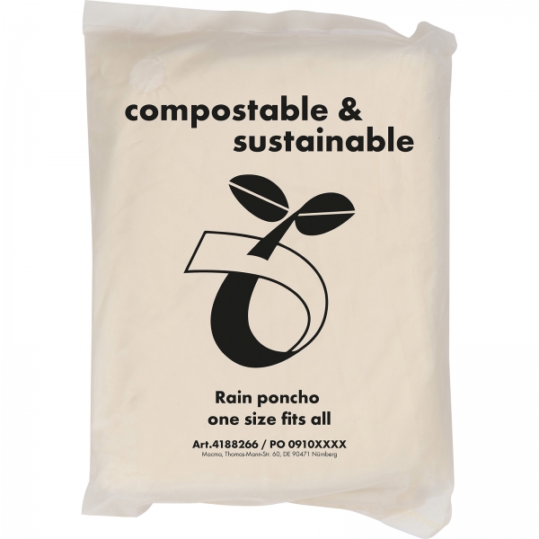 Poncho przeciwdeszczowe biodegradowalne P086699K