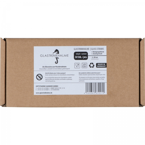 Słomka do napojów szklana 20 cm P086578K