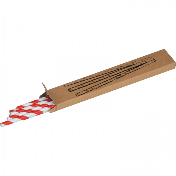 Słomki do napojów tekturowe 10 szt. P086396K czerwony