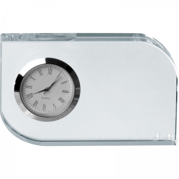 Szklany blok z zegarem P084909K