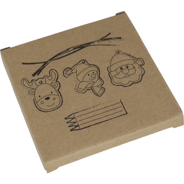 Zawieszki na choinkę do kolorowania z kredkami DRESDEN P089237G