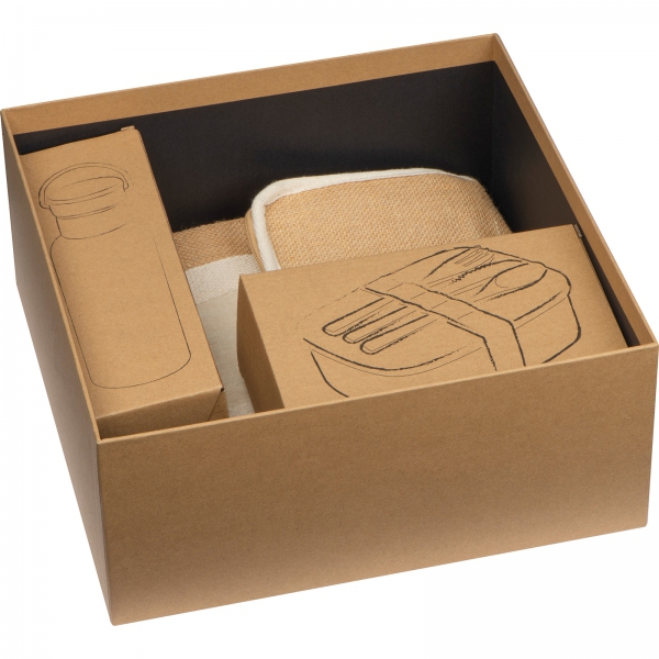 Zestaw lunch box, butelka 500 ml i torba termiczna P087085K