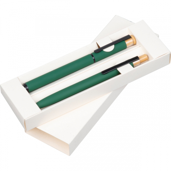 Zestaw piśmienny długopis i pióro kulkowe P101788K ciemnozielony Zestaw piśmienny długopis i pióro kulkowe P101788K ciemnozielony