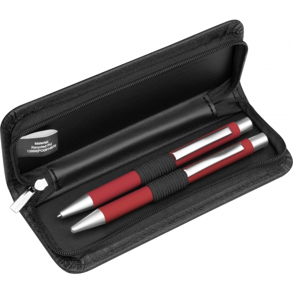 Zestaw piśmienny soft touch UPPSALA P089700G czerwony