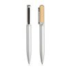 Metalowy długopis z babusowym detalem / Bamtwist P089912P srebrny
