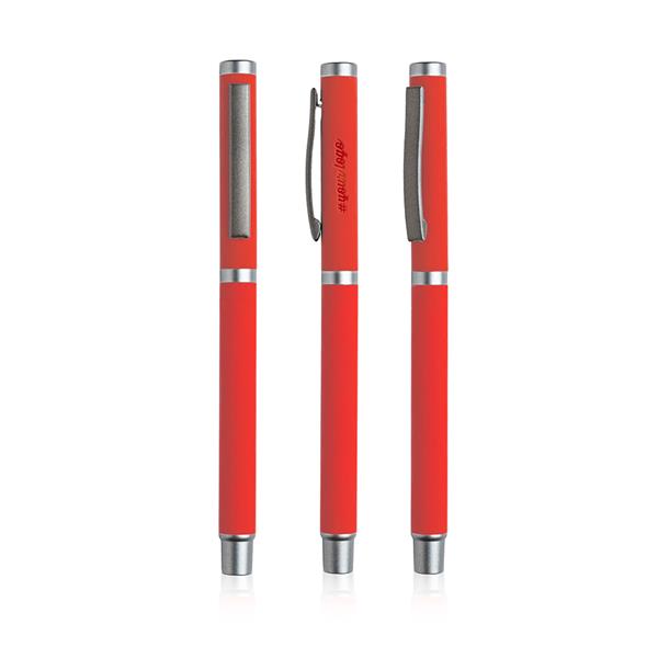 Metalowe piórko kulkowe soft touch / Jagger P091143P czerwony