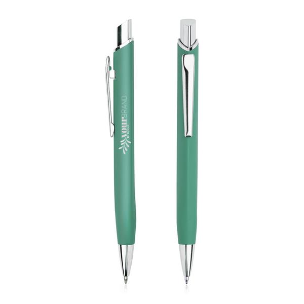 Metalowy dłługopis z gumowanym wykończeniem / Crome P092518P 2 Metalowy dłługopis z gumowanym wykończeniem / Crome P092518P