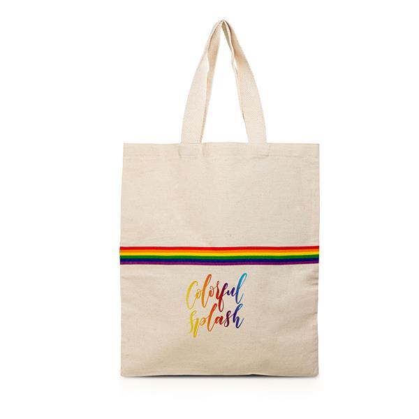 Bawełniana torba z kolorowym detalem 180g / Multibag P092059P