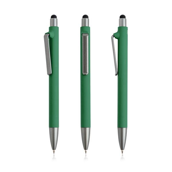 Dlugopis Soft Touch z recyklingowanego plastiku / Soft RPP P093251P ciemnozielony