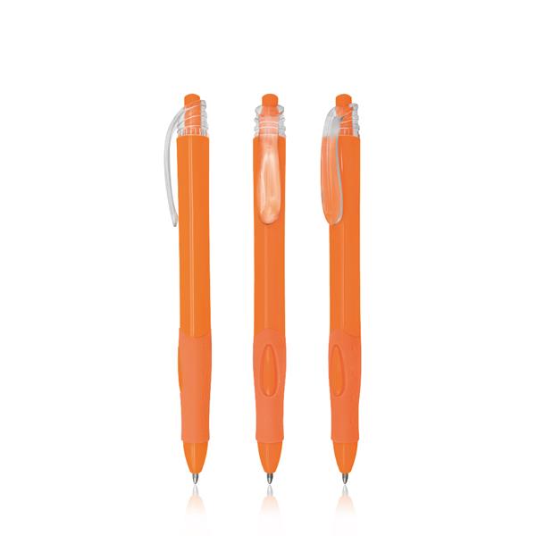 Długopis plastikowy z przezroczystymi elementami / Tetron P090127P pomarańczowy