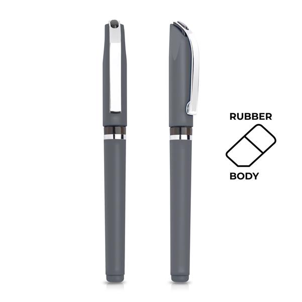 Długopis plastikowy ze srebrnymi detalami / Synter P090662P light grey
