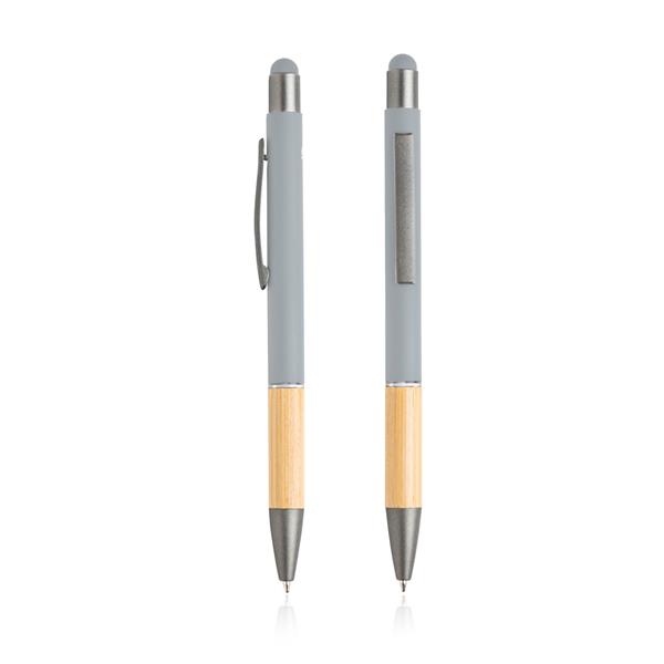 Aluminiowy długopis z recyklingu z funkcją touch / Retouch P092524P light grey