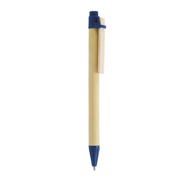 Długopis tekturowy z drewnianym klipsem / Recypen P090440P royal blue