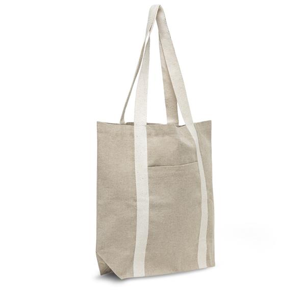 Torba z recyklingowej bawełny 300g z zewnętrzną kieszenią / DAILYBAG P093115P 2 Torba z recyklingowej bawełny 300g z zewnętrzną kieszenią / DAILYBAG P093115P
